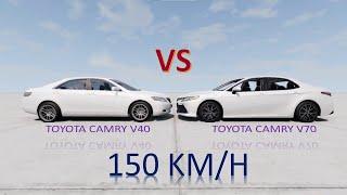 TOYOTA CAMRY V40 VS V70!CRASH TEST#araba#car#drive#indrive#shorts#trending#car brake test#english