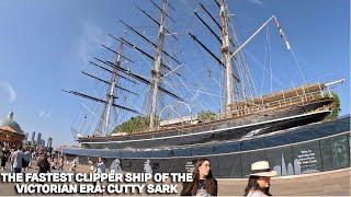 Cutty Sark |  London City Walk | The Fastest Clipper Ship of the Victorian Era | London Summer Walk