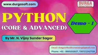 PYTHON tutorials || Demo - 1 || by Mr. N. Vijay Sunder Sagar On 16-09-2024 @9PM IST