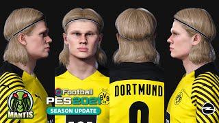 Erling Haaland 2022 face By SR Facemaker for PES 2021 PC [ONLY PC/SOLO PC]