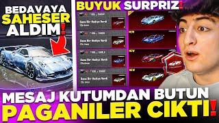 MESAJ KUTUMDAN BÜTÜN PAGANİLER ÇIKTI  ( BEDAVAYA ŞAHESER PAGANİ VE ÜNVANI ALDIM ) - PUBG Mobile