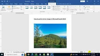 How to print mirror image in Microsoft word 2010