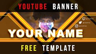 FREE YouTube Banner TEMPLATE ( Photoshop PSD file download )