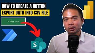 EXPORT TO CSV Button in Power BI to SharePoint or One Drive // Beginners Guide to Power BI in 2022