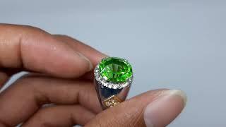 Batu cincin permata green moldavite