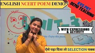 Kvs PRT Ncert English Demo for Interview | English Poem A Smile For PRT Demo Teaching | Kvs PRT Demo