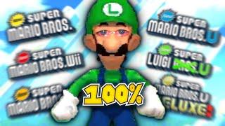 I 100% Beat Every New Super Mario Bros Game In One Video.