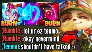 The enemy Rumble said I'm "ez" so I had to teach him a lesson... (MEGA SHROOM TEEMO)