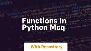 functions in python mcq