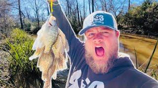 TINY ROADSIDE CREEK WAS LOADED WITH CRAPPIE ‼️CRAPPIE FISHING 2025‼️