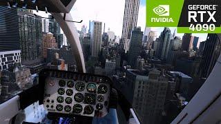Microsoft Flight Simulator [RTX 4090 Ultra 4K 60Fps]  Bell 407 over New York Enhanced