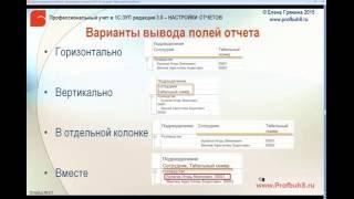 Настройки отчетов в 1С:ЗУП 3.0 - Варианты вывода полей отчета