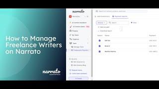 Freelancer Management on Narrato