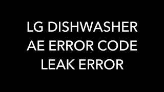 Lg dishwasher ae error code fixed.