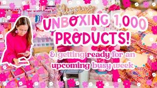 Unboxing 1,000 Products, Packing Orders & Getting Ready for a Busy Week  SMALL BUSINESS STUDIO VLOG