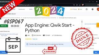 App Engine Qwik Start - Python | #GSP067 | #googlecloudskillsboost | #labs | 2024