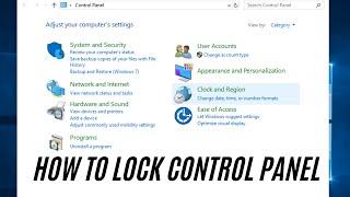 How to lock control panel | lock and unlock | windows