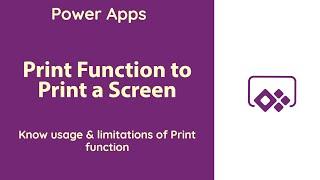 PowerApps - Print Function to Print Pages in Power Apps