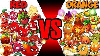 Team RED vs ORANGE - Who Will Win? - PvZ 2 Team Plant Vs Team Plant