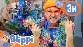 Blippi Decorates the Christmas Tree for the Holidays! | 3 HOURS OF BLIPPI CHRISTMAS VIDEOS!