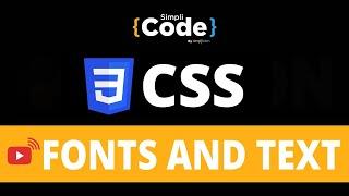 How Fonts And Text | HTML Font Size And Color | HTML Font Style Code | HTML Font Tag | SimpliCode