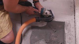 How to remove glue/epoxy/paint from concrete floors, DIY style.