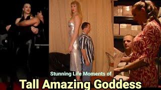 Stunning Life Moments of Tall Amazing Goddess | tall woman short man | tall girl lift carry