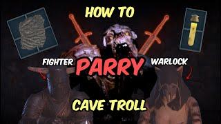 How to Parry Cave Troll with Longsword (Warlock and Fighter) | Dark and Darker