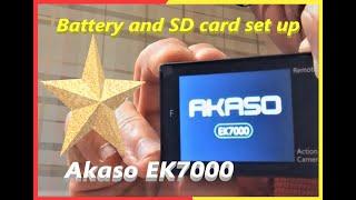 Akaso EK7000 Action Camera - Battery and SD Card setup