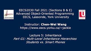 [HD] EECS2030 F21 - Lecture 5 - Part G1 - Multi-Level Inheritance Hierarchies