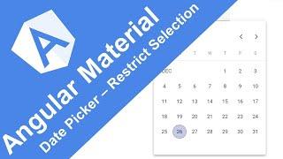 Angular Material - 16 - Angular Material Date Picker with minimum and maximum date Restriction