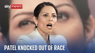 Priti Patel knocked out of Tory leadership race after first vote