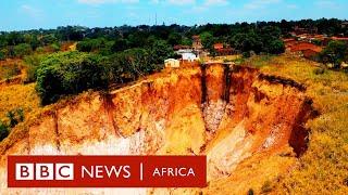 Homes at risk of being 'swallowed' in Kinshasa - BBC Africa