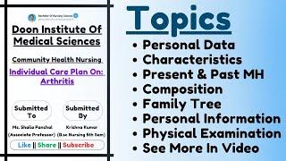 Individual Care Plan | Community Health Nursing | Arthritis | B.Sc Nursing | Free PDF