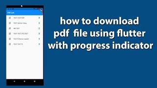 download pdf file using flutter with progress indicator