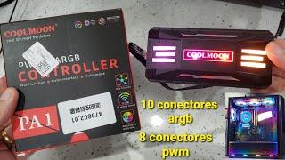 Controladora coolmoon argb 5v ( unboxing, instalação e efeitos rgb ) A melhor controladora argb