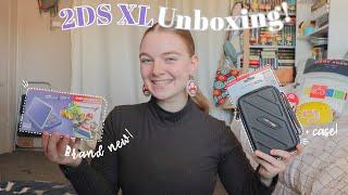 Unboxing a BRAND NEW Nintendo 2DS XL in 2023!! | purple 2ds xl unboxing + case!