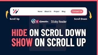 Hide Header on Scroll Down, Show On Scroll Up | Elementor sticky header | Elementor Tutorial
