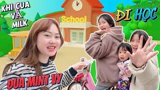 Milk and Cua help Ha Ha Hi’s mom take Mint Vy to school for the first time