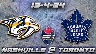 12-4-24 Nashville Predators vs Toronto Maple Leafs Game Audio | NHL LIVE Stream Gamecast & Chat