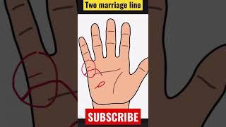 दो विवाह रेखा। Two marriage lines on palm. #palmistry #astrology