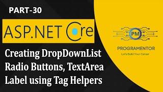 30 | Creating DropDownList, Radio Buttons, TextArea And Labels In ASP.NET Core 6 (Hindi/Urdu)