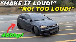 LOUD vs. LOUDER: 3 Exhaust Setups on a 400HP VW GTI!