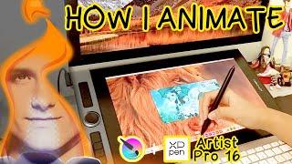 KRITA I How to Animate FIRE using XP PEN Artist Pro 16 (Unboxing & Review)