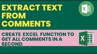 How to get the comment into text in Excel | Extract Comments | User Defined Function |Custom Formula