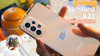 Samsung A33 Awesome Peach Unboxing!  Aesthetic Unboxing | +Accesories & Camera Test