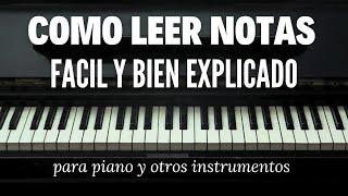 Cómo leer notas en el piano, como leer el pentagrama y partitura para principiantes, bien explicado