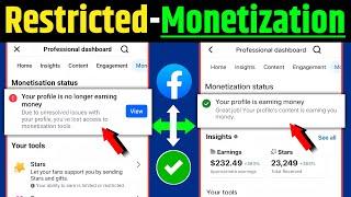 Your profile is no longer making money || Monetization status || How to fix Facebook Page issues