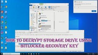 How to decrypt storage drive using bitlocker recovery key