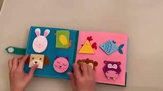 Shape and color Quiet Book, handmade felt for babies and toddlers, Little Cloudy Quiet Book